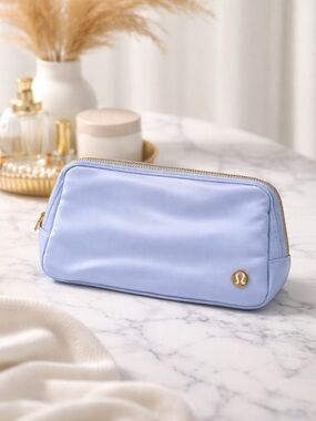 Belt Bag Pouch Light Blue Gold Strap Crossbody NWOT